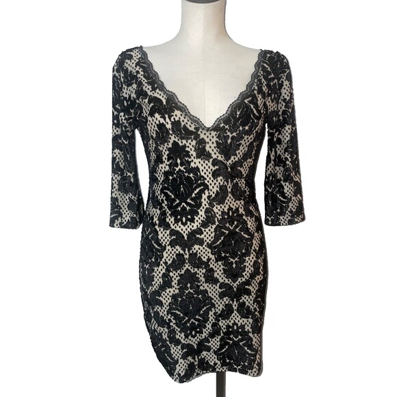Free People Intimately Velvet Burnout Sheath Mini Dress size M V-Neck Whimsigoth - Picture 1 of 8